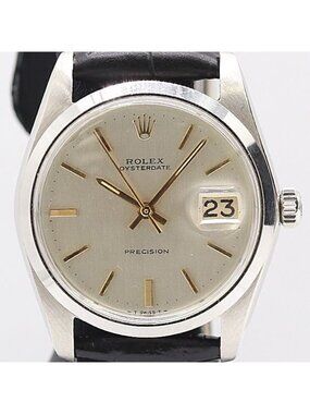 Rolex Oyster Date Precision Hand Wound Champagne Dial Watch
